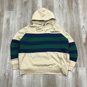 The Hundreds Cream/Green White Logo Men's Sz 2XL Hoodie Color Block Skate Hype